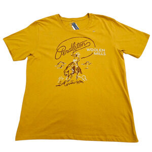 NWT Pendleton Shirt Womens Size XXL Yellow Graphic Tee Rodeo Cowgirl Western